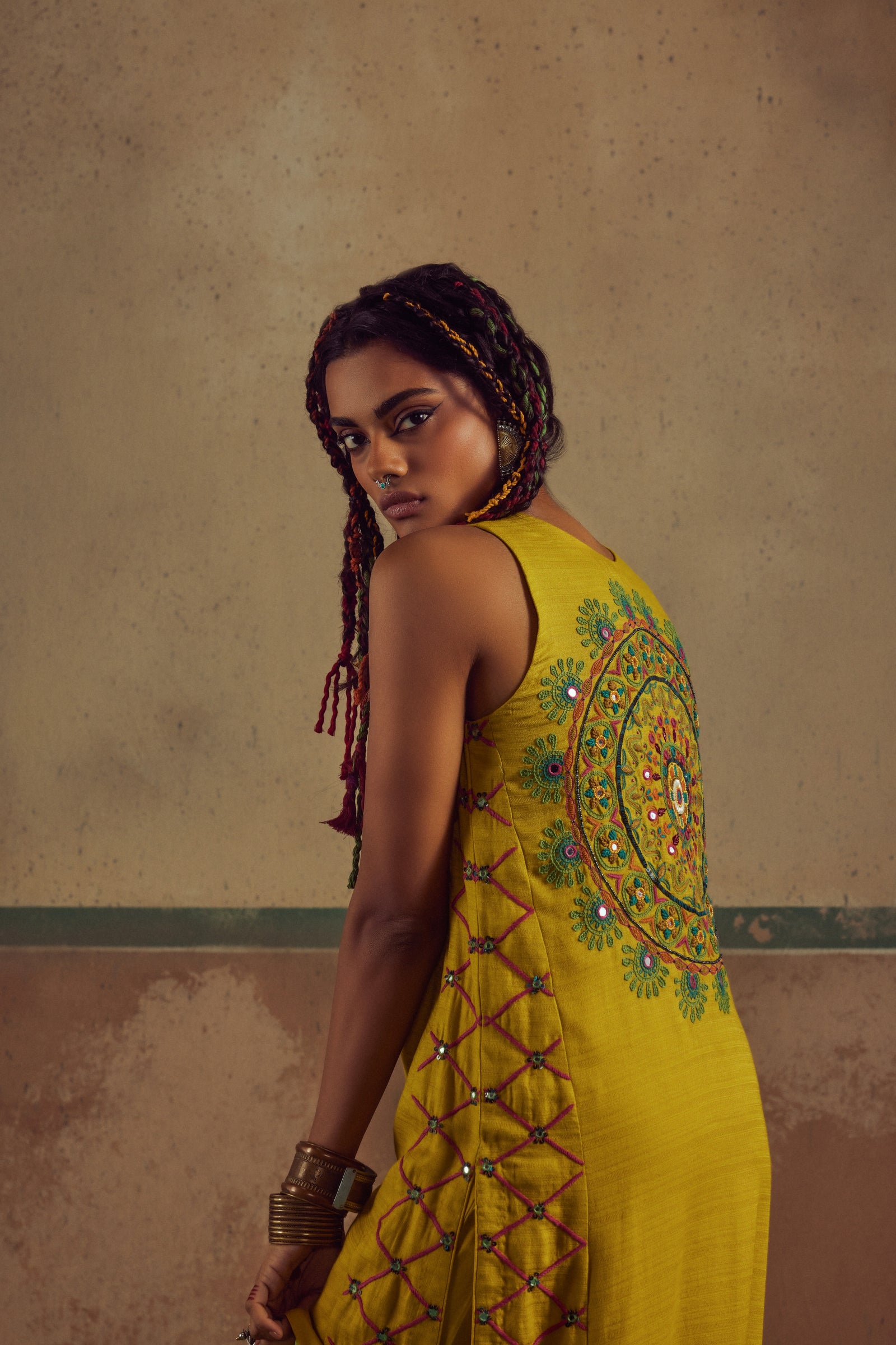 yellow suit set with dupatta