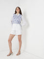 White Embellised Bib Shirt