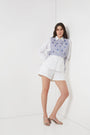 White Embellised Bib Shirt