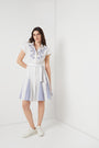 Pleated Bloom Shirt Dress