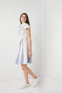 Pleated Bloom Shirt Dress