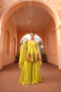 Sharara and Tunic Set in The Pop Color Of Chartreuse Green