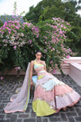 A Beautifully Crafted Multi Hue Lehenga Set
