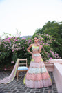 A Beautifully Crafted Multi Hue Lehenga Set