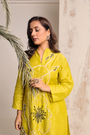 Neon Green Cord Set Features Intricate Hand Embroidery