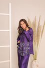 Purple Cord Set Features Hand Embroidery