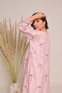 Pink Cord Set With Hand Embroidery
