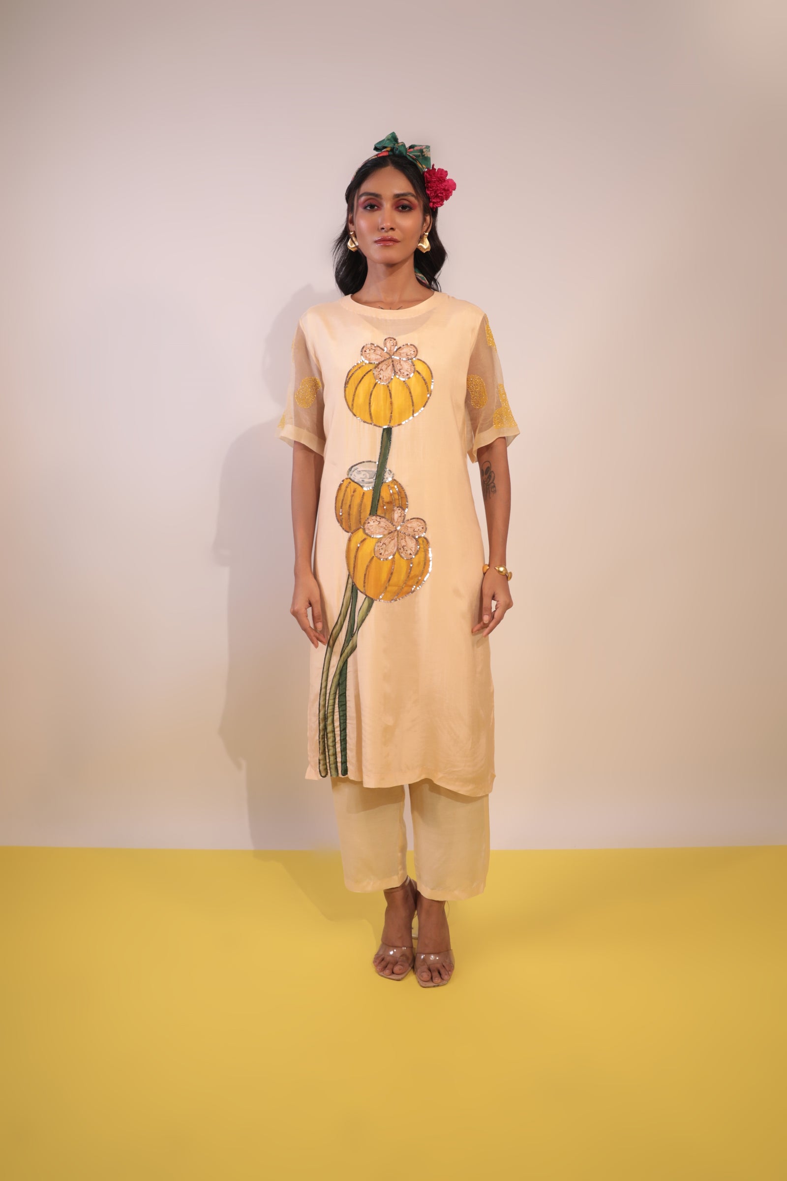 yellow blossom kurti