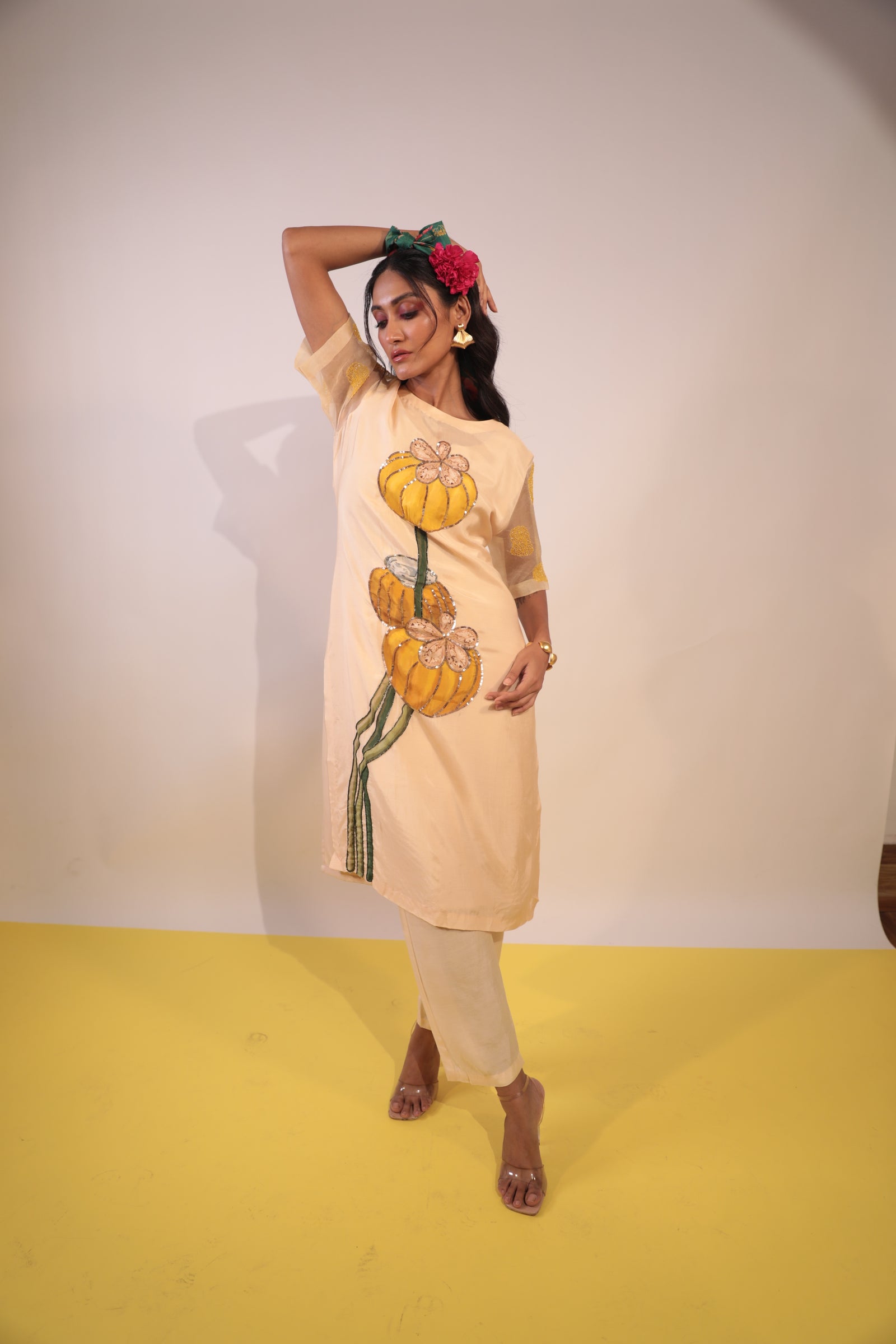 yellow blossom kurti