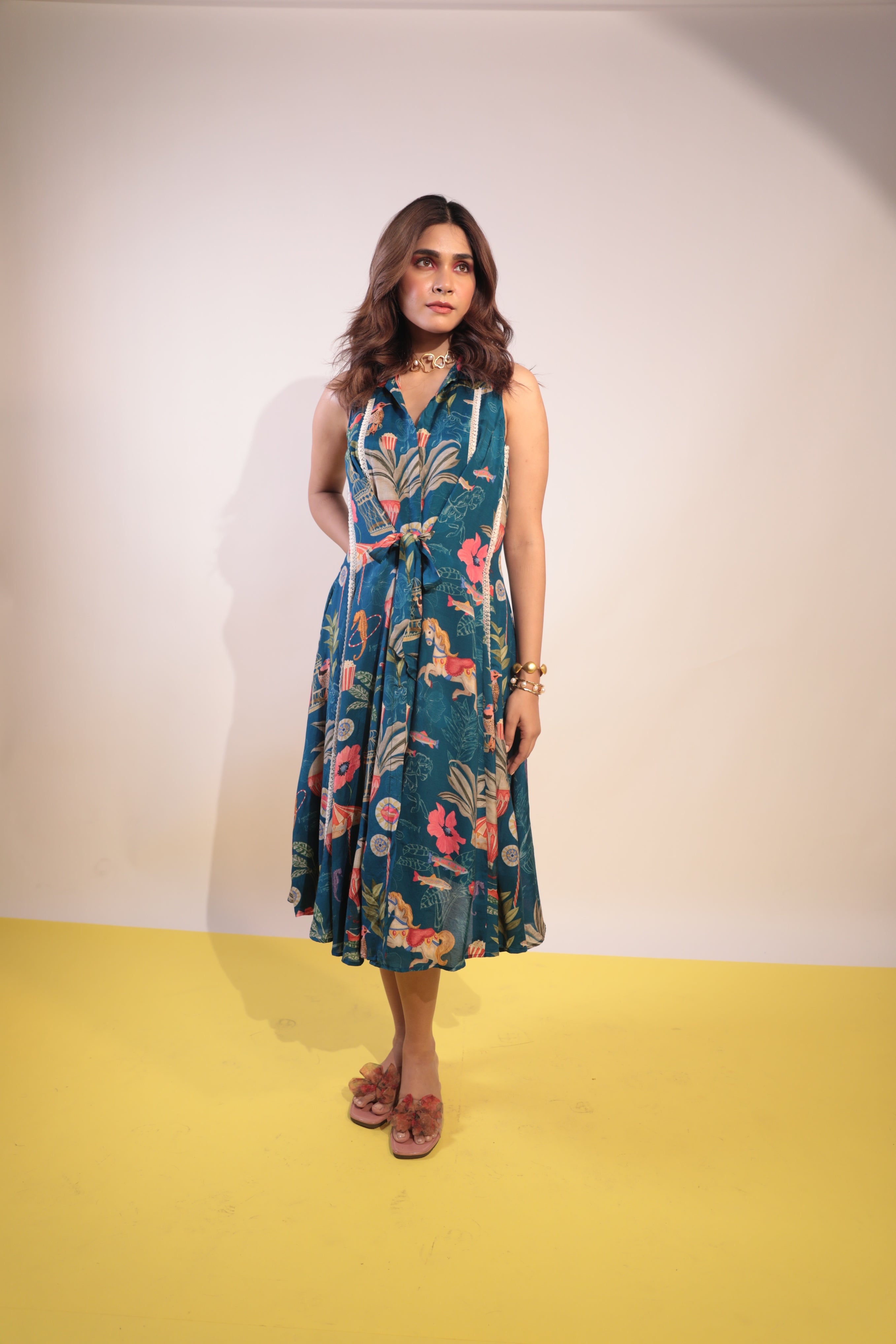 Blue carnival pannel dress - AJILIYAA