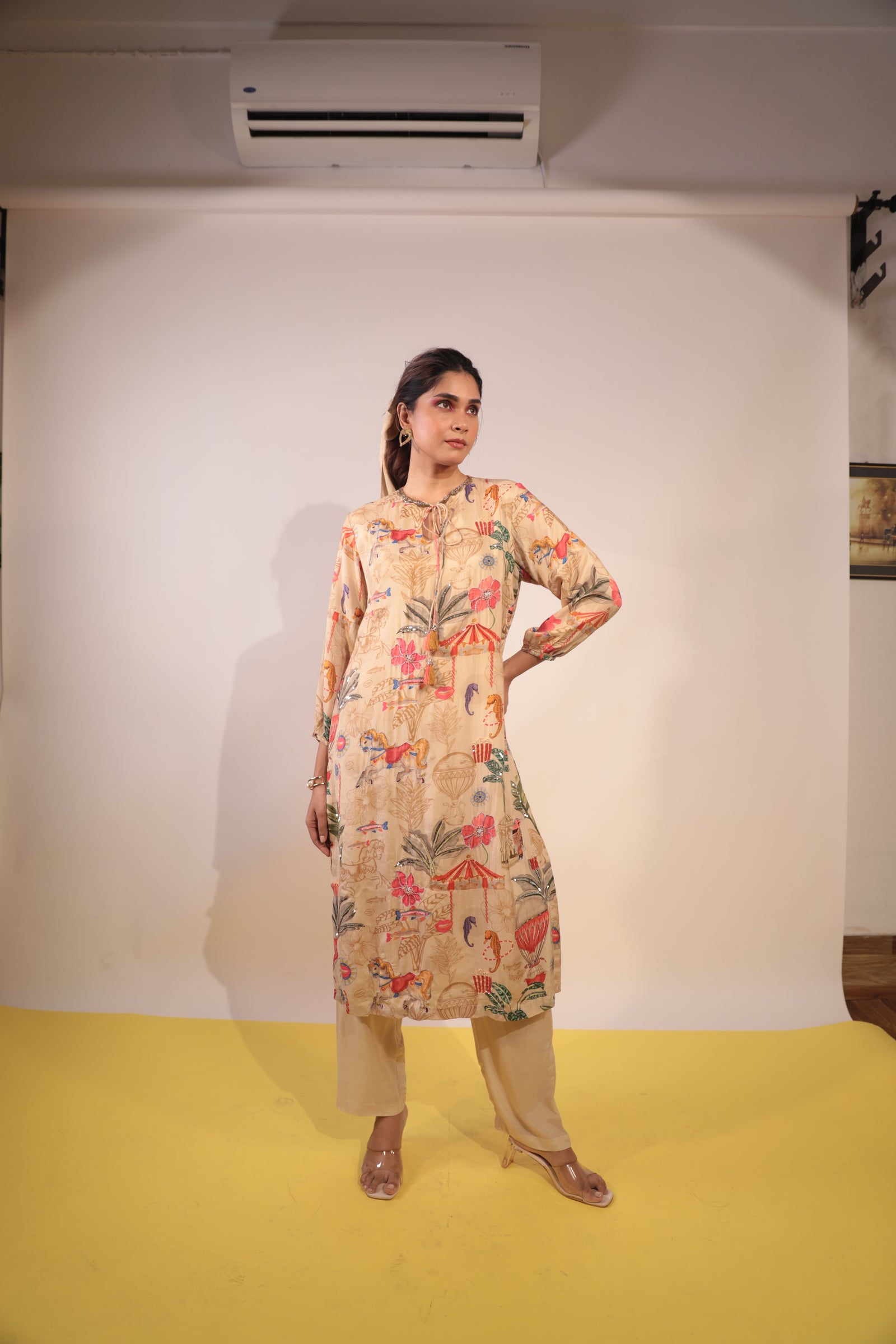 beige carnival kurti