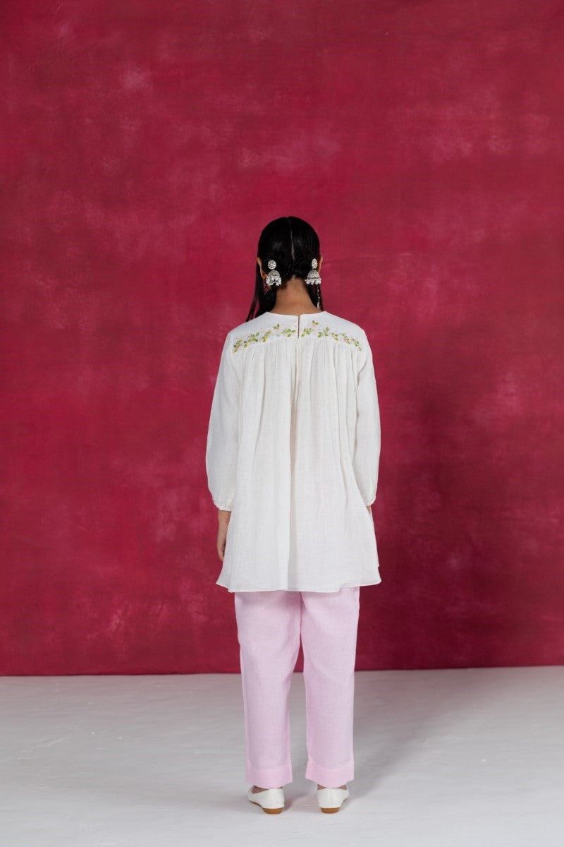 Ivory Linen Fabric Top