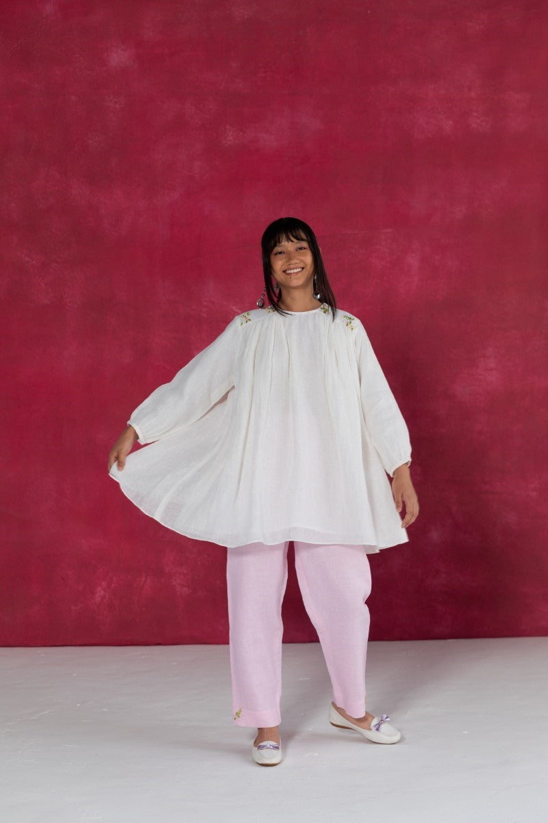 Ivory Linen Fabric Top