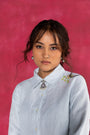 Pastel Blue Linen Shirt Dress
