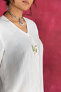 Ivory Calf-Length Shirt Dress