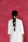 Ivory Calf-Length Shirt Dress