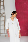 Ivory Calf-Length Shirt Dress