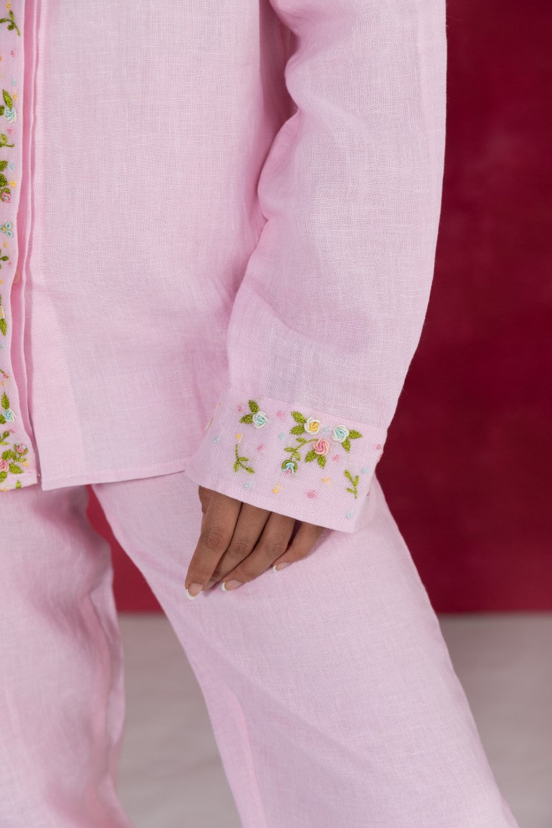 Pastel Pink Full Sleeves Shirt
