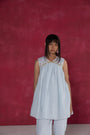 Pastel Blue Sleeveless Gathered Top