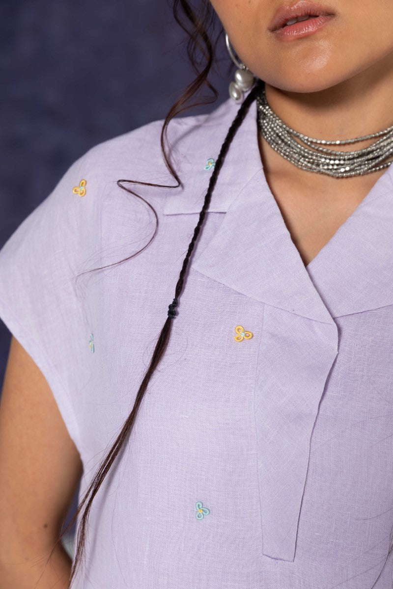 Lilac Calf-Length Dress
