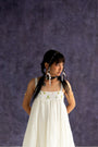 Ivory Calf-Length Strappy Dress