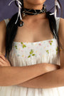 Ivory Calf-Length Strappy Dress