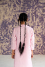 Pastel Pink Linen Fabric Kurta Set