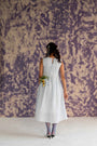 Pastel Blue Calf-Length Sleeveless Dress