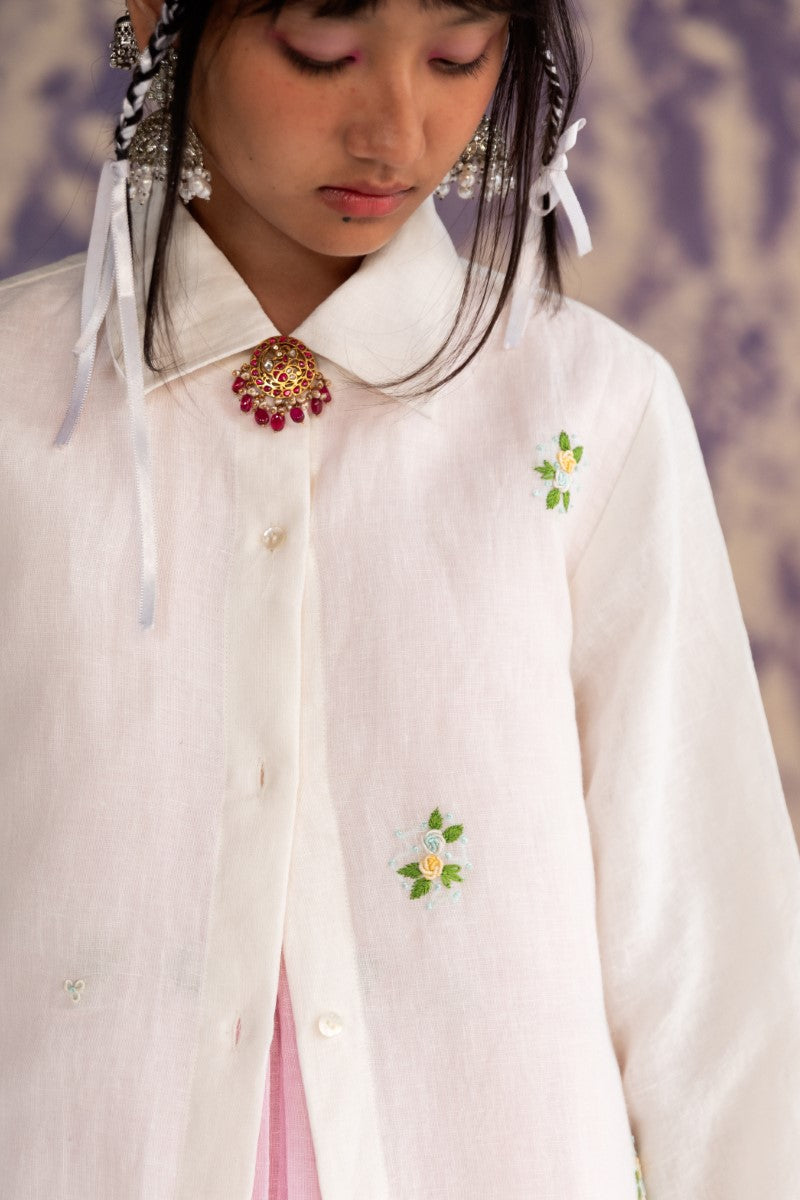 Ivory Linen Fabric Shirt