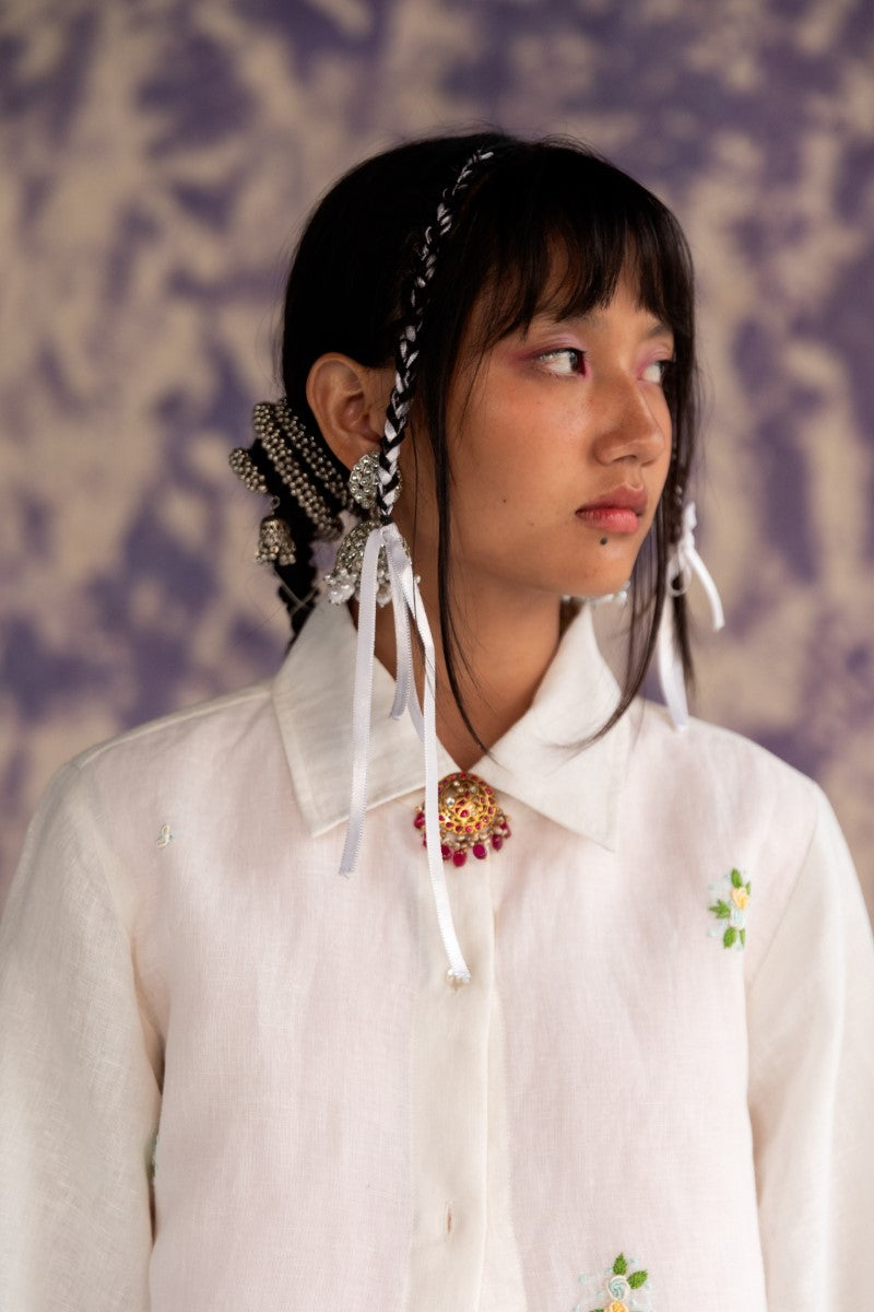 Ivory Linen Fabric Shirt
