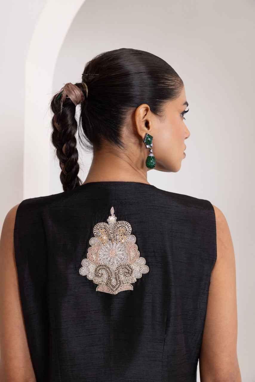 Heavily Embroidered Waistcoat With A Tailored Pant