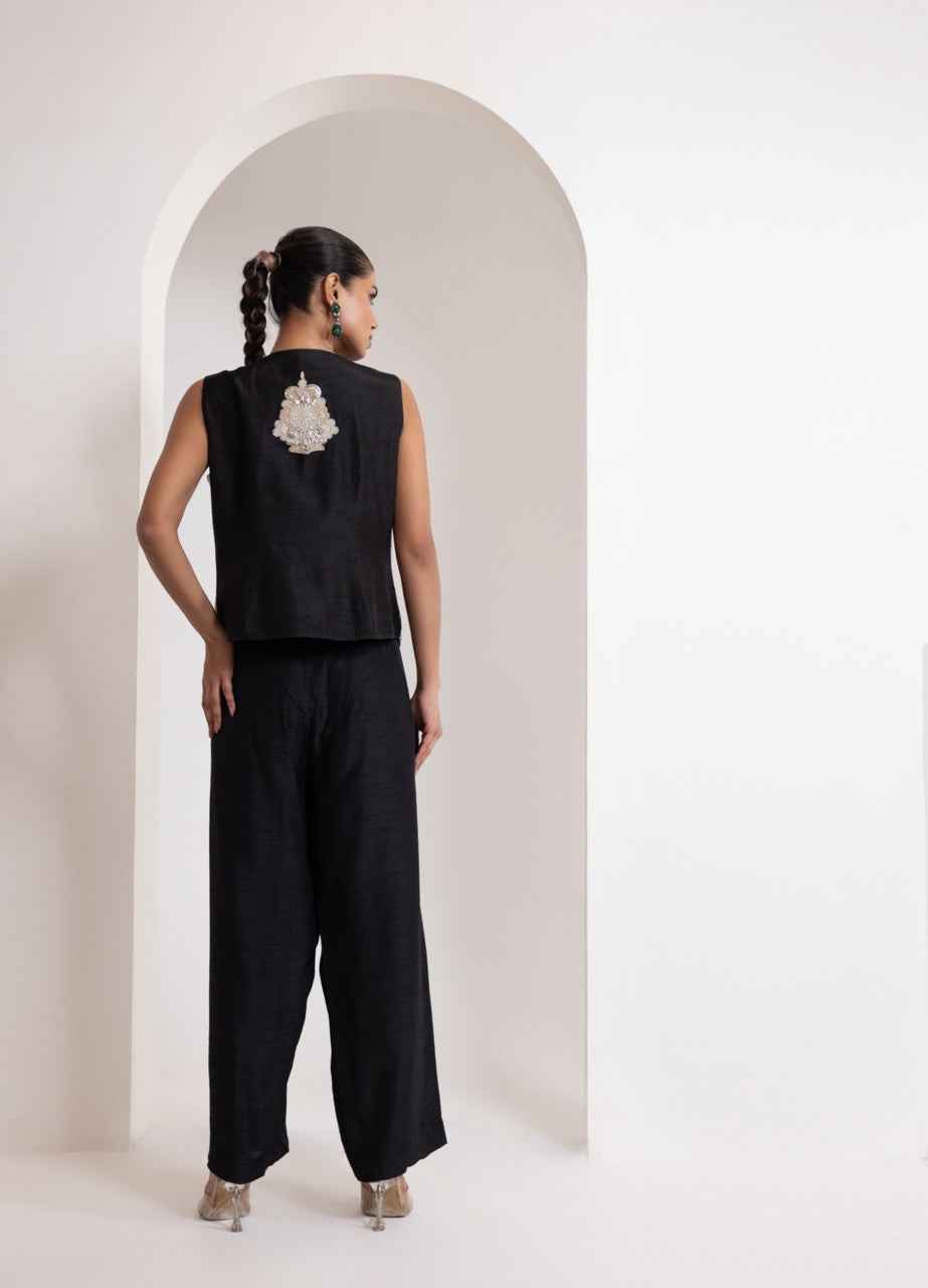 Heavily Embroidered Waistcoat With A Tailored Pant