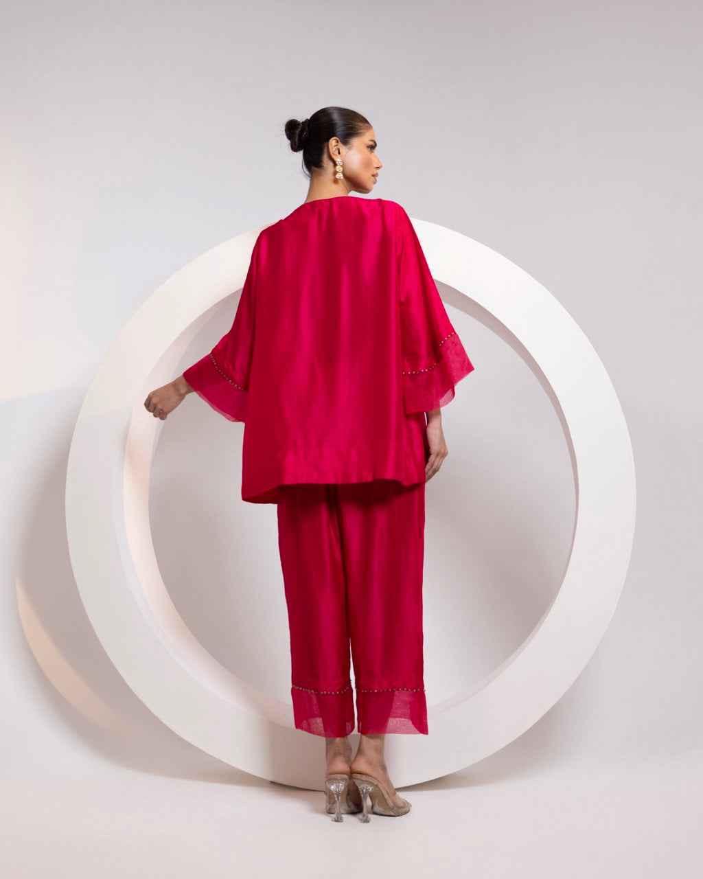 Silk A-Line Top With Metal Tassels