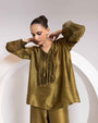 Silk A-Line Top With Metal Tassels