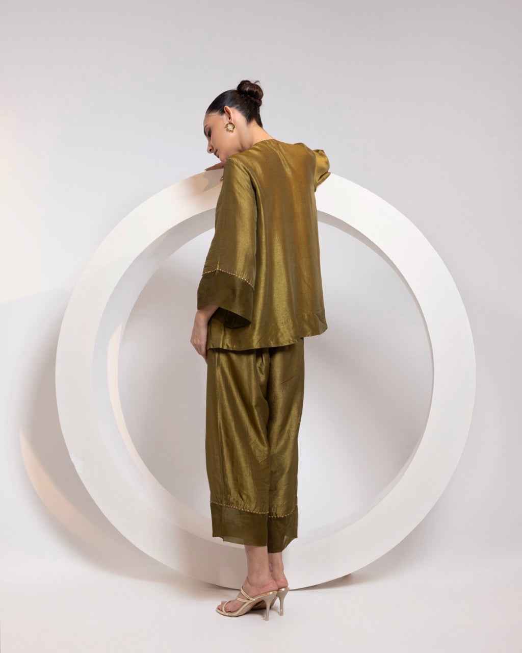 Silk A-Line Top With Metal Tassels