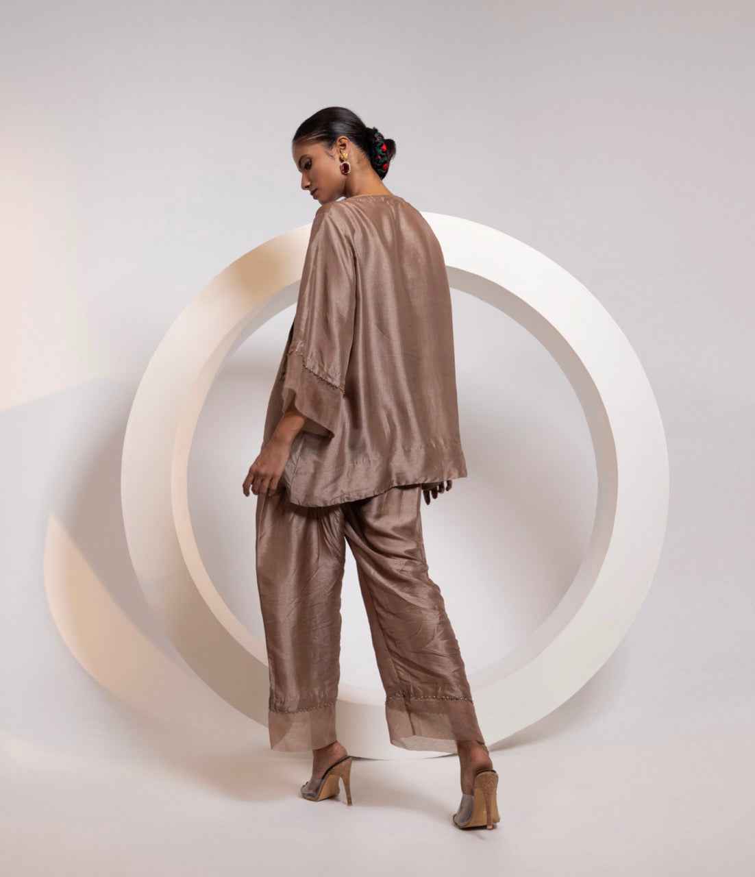 Silk A-Line Top With Metal Tassels