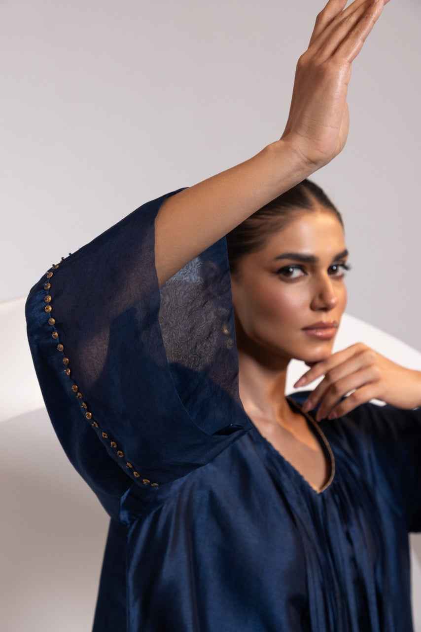 Silk A-Line Top With Metal Tassels