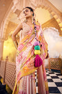 Multi-Printed, Embroidered Pre-Draped Saree Set