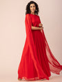Ewoke Red Cocktail Pleated Gown
