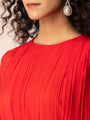 Ewoke Red Cocktail Pleated Gown