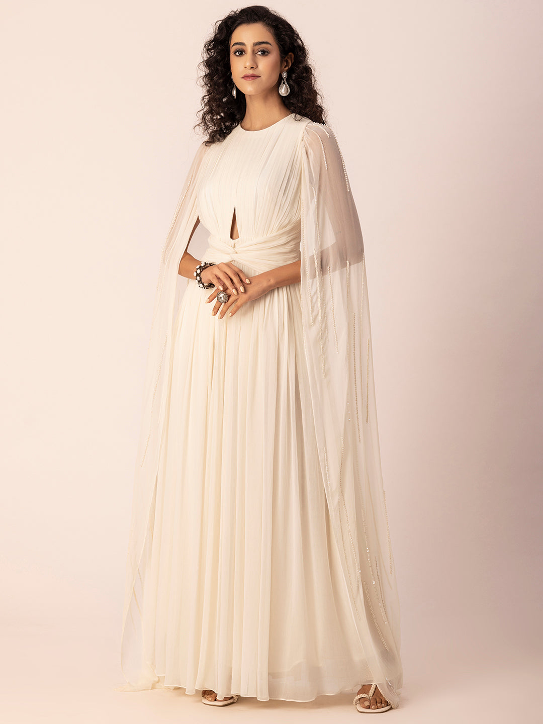 Ewoke Cocktail Pleated Gown