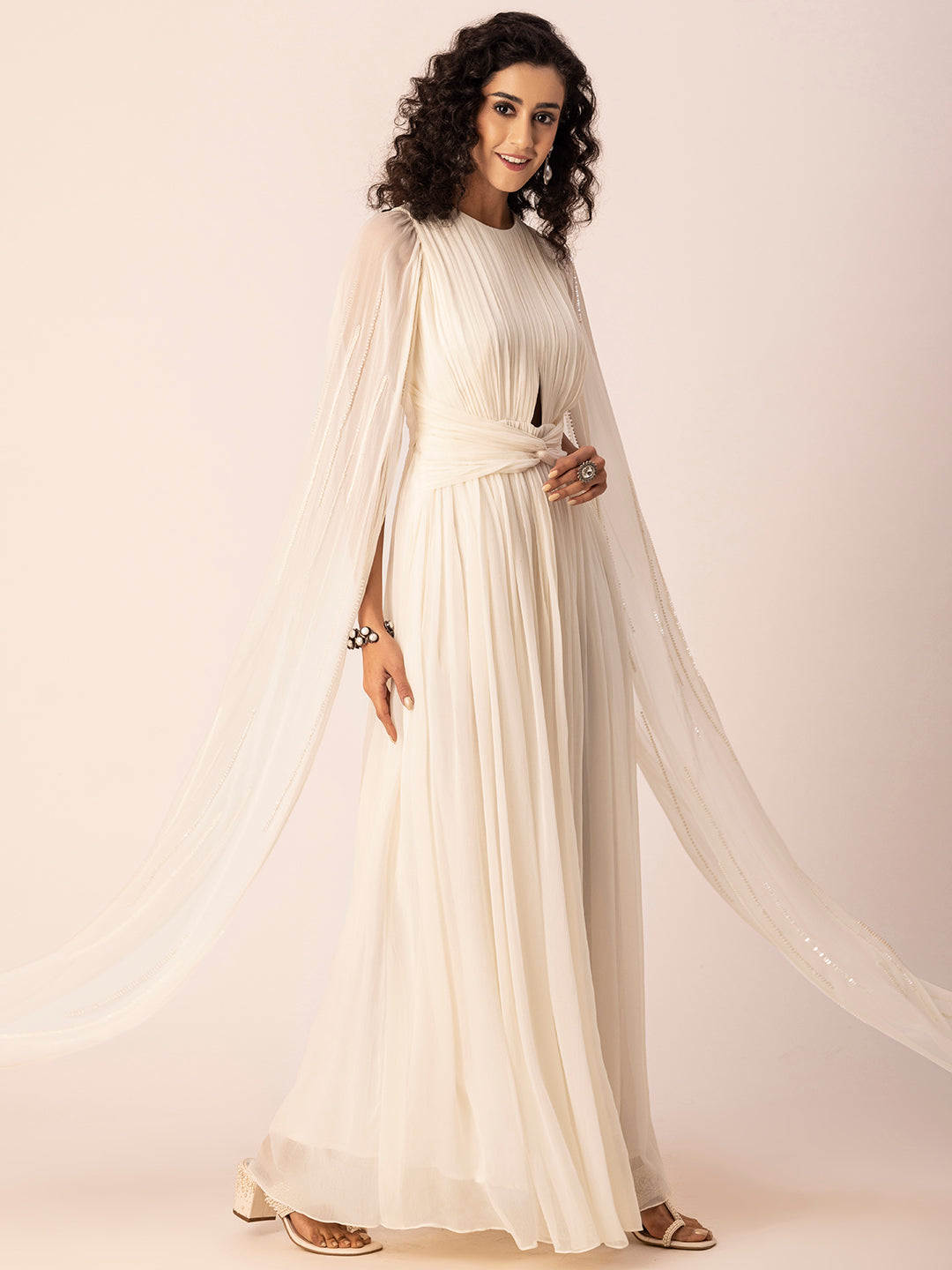 Ewoke Cocktail Pleated Gown