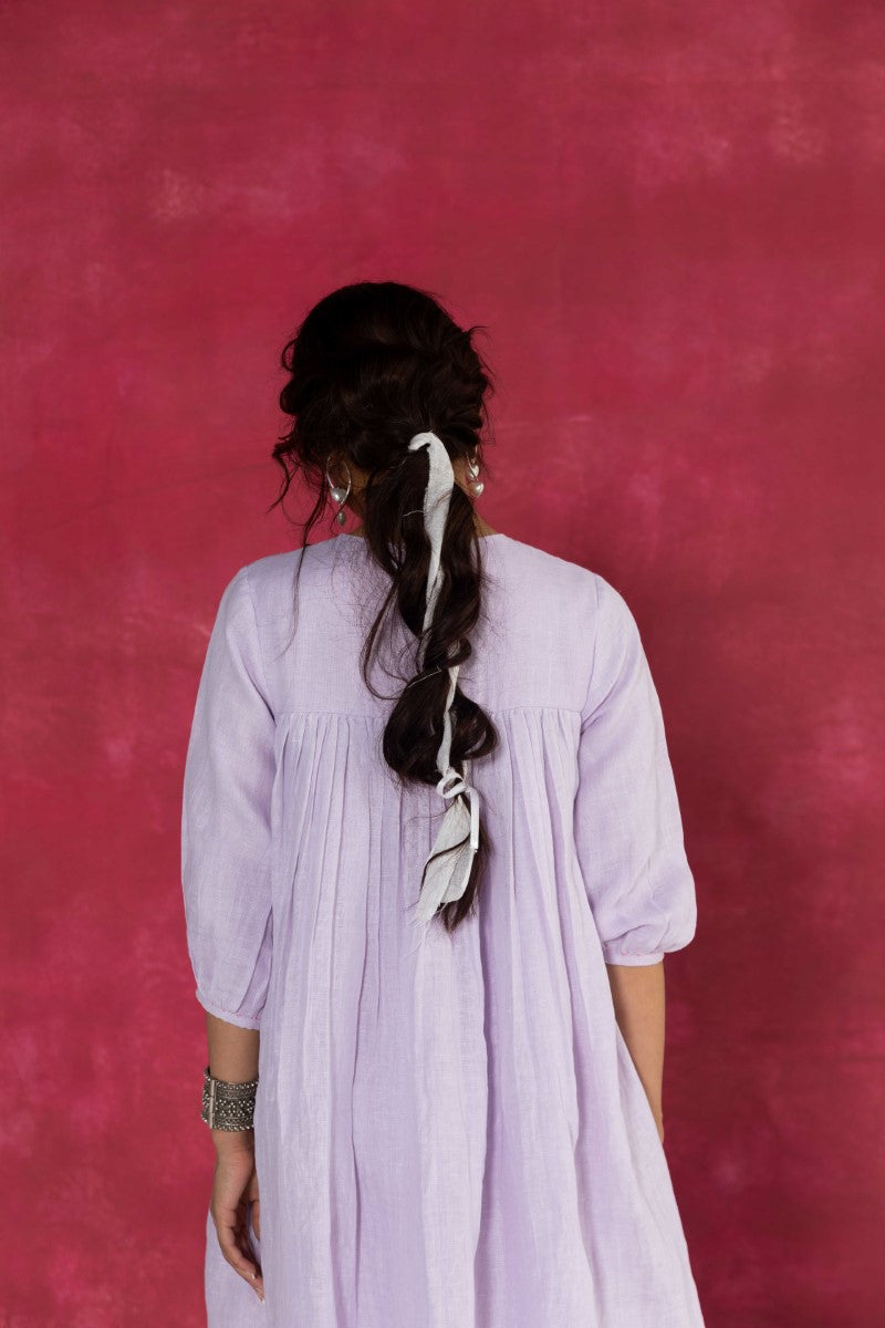 Lilac Knee-Length Dress In Soft