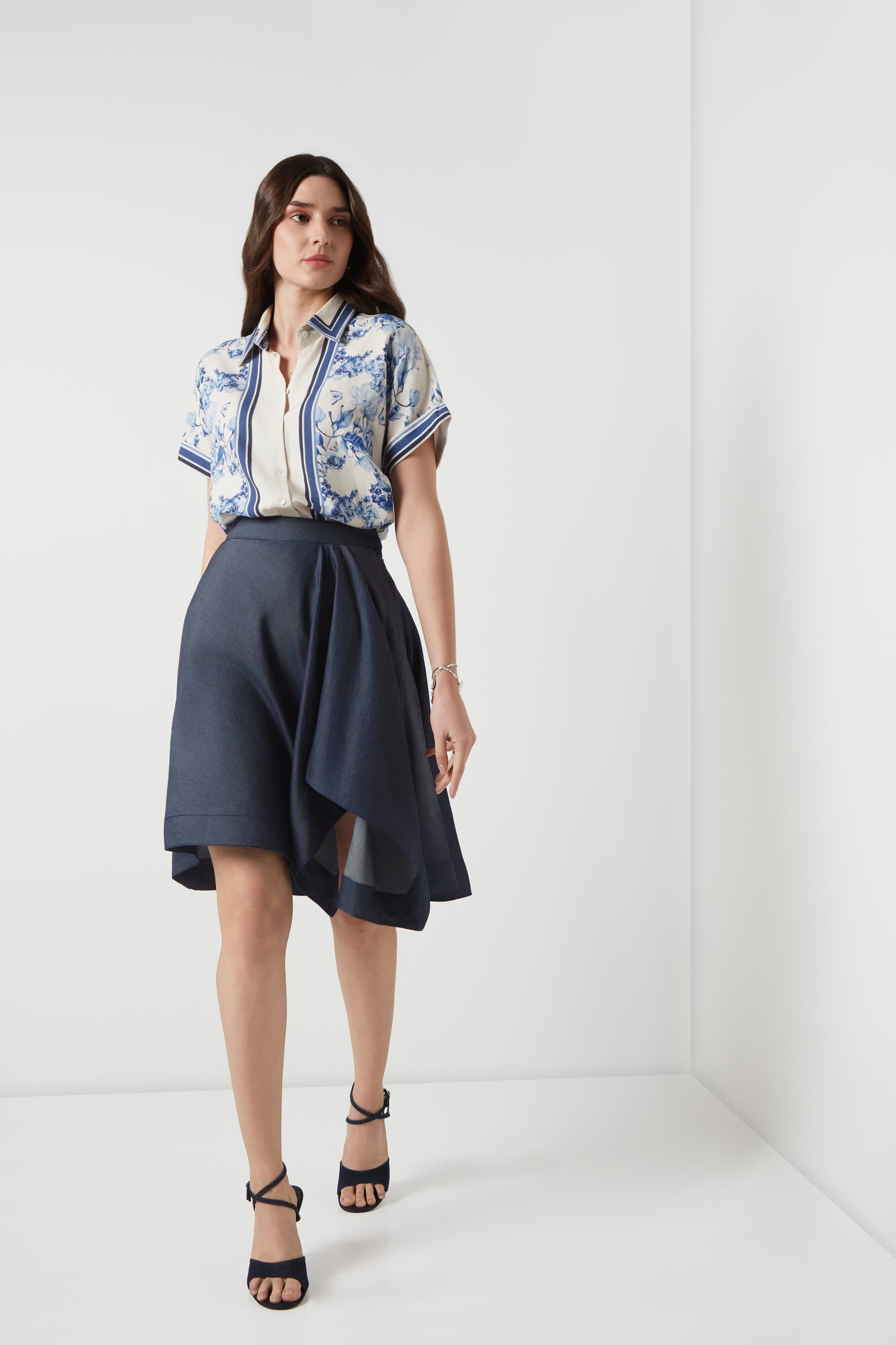 Tencel Denim Drape Skirt