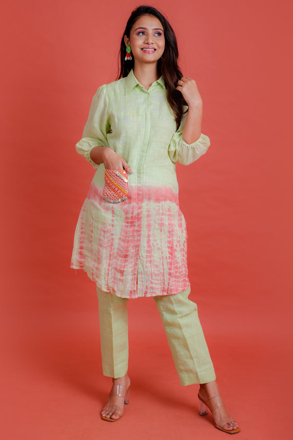 Sunburst Lime to Rust Kurta Pant