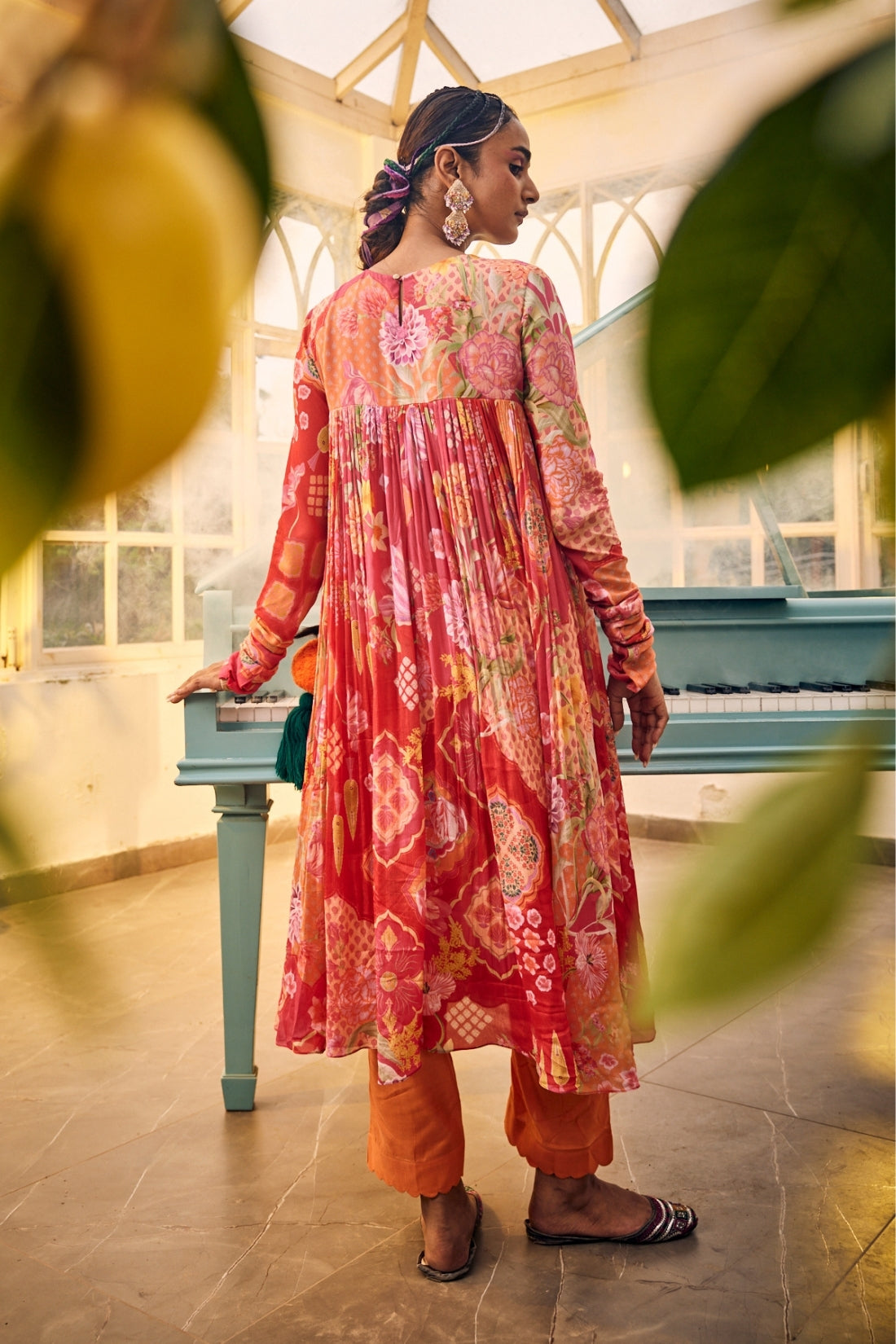 Stunning Red Multi-Print Kurta Set