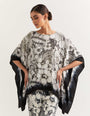 Printed kaftan top paired with draped crinkle skirt