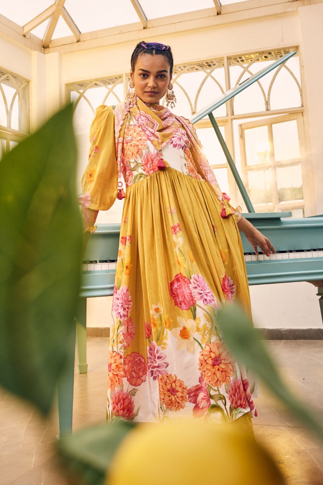 Exquisite Mustard Daman Printed Kurta Set