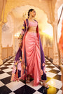 Purple Choga Jacket Set