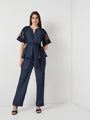 Tencel Denim Peplum Top
